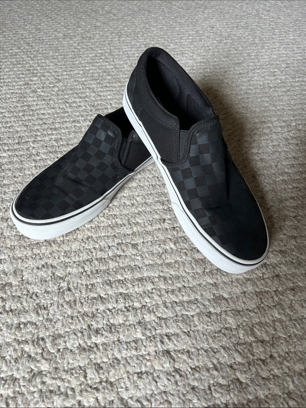 Vans Asher black checkerboard men’s size 10 sneaker slip on